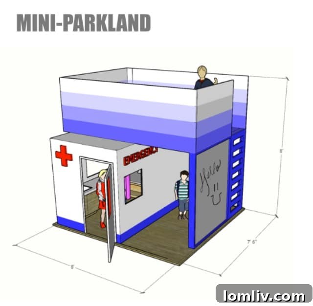 Community Green Space: Mini Parkland Playhouse by Corgan for Dallas CASA Fundraiser