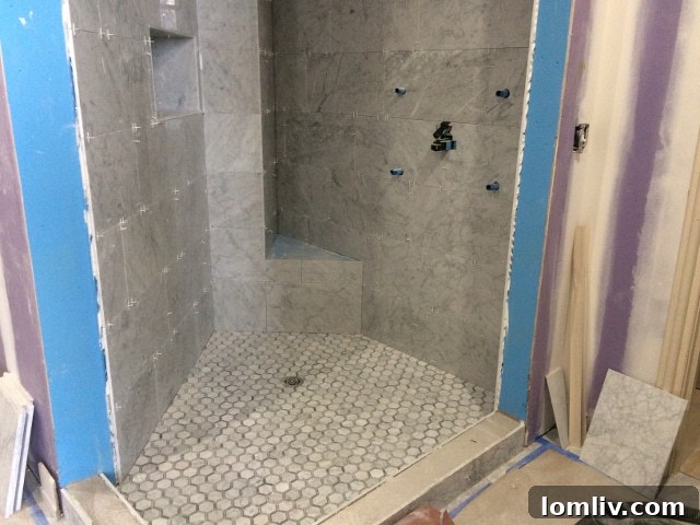 Large Master Shower with Body Sprays