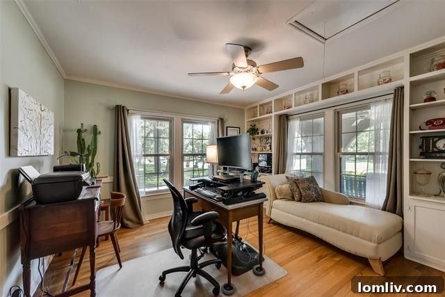 Inviting bedroom with warm wooden tones