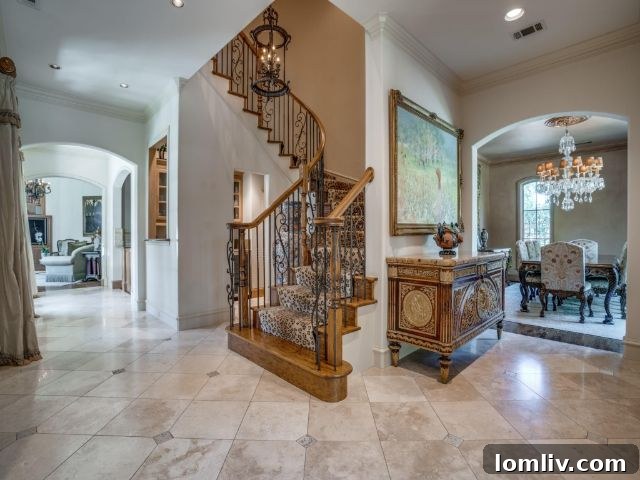 Elegant dining room overlooking a private garden at 6902 Oak Manor Drive