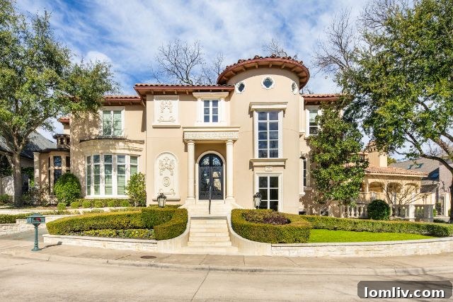 Grand exterior of 7123 Hill Forest Drive with a manicured front lawn in Lake Forest