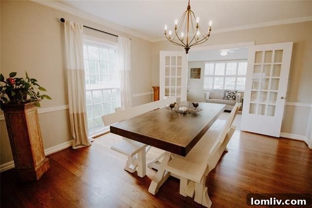 The American Dream Thrives in Dallas 12 Sunroom with French doors in charming Dallas home