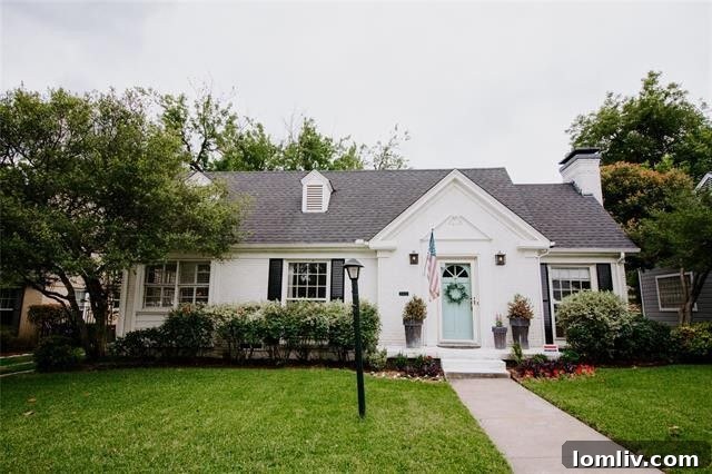 The American Dream Thrives in Dallas 9 Charming white cottage exterior in Mockingbird Elementary area