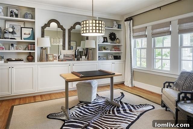 Elegant living room with fireplace and curated decor