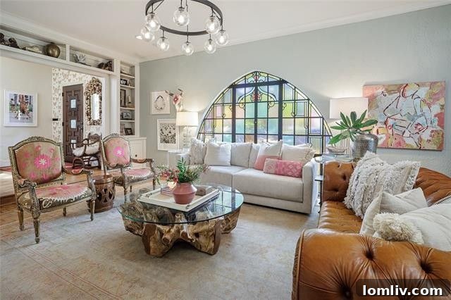 Elegant living space in the Fooshee and Cheek designed Highland Park home