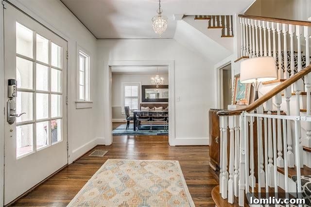 Inviting entryway and staircase in the 1923 Berkley Place home