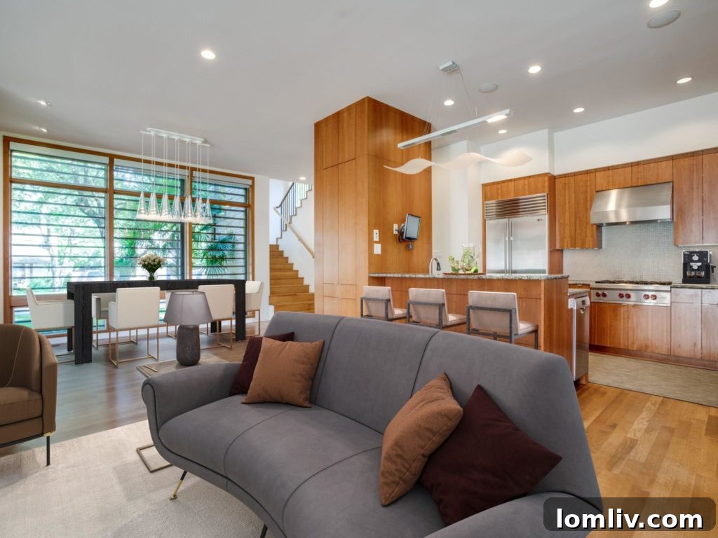 Spacious and bright second-floor sitting area at 4411 Pomona