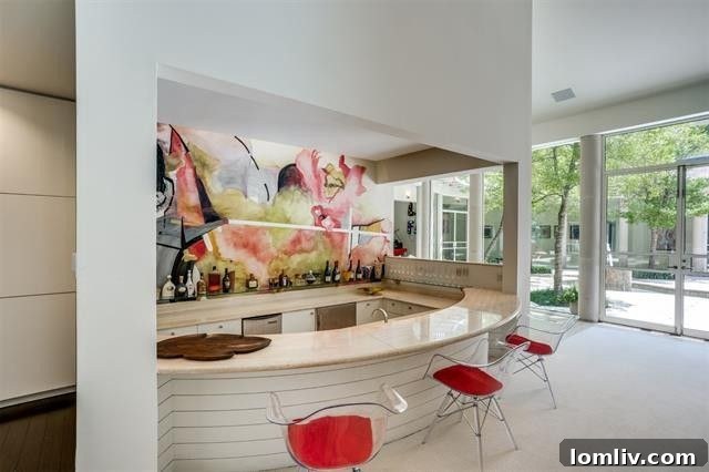 Lease the Bud Oglesby Estate: An Iconic Backdrop for Neiman Marcus Catalogs 8 Expansive living area within the Bud Oglesby designed home at 4524 Park Lane.