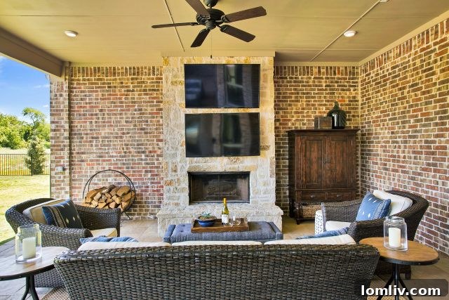 ML Interiors: Crafting Your Outdoor Oasis 8 Sleek outdoor speaker system integrated into a modern patio design