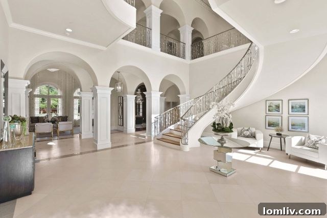 Grand Entrance and Groin-Vaulted Gallery of Luxury Dallas Estate