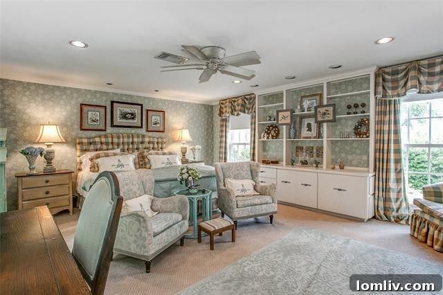 Kitchen island with a large farmhouse sink and sophisticated six-burner cooktop