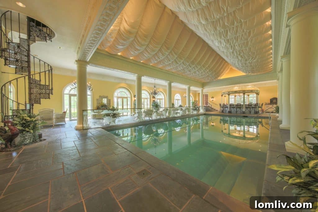 Indoor natatorium at the Bo Pilgrim Estate
