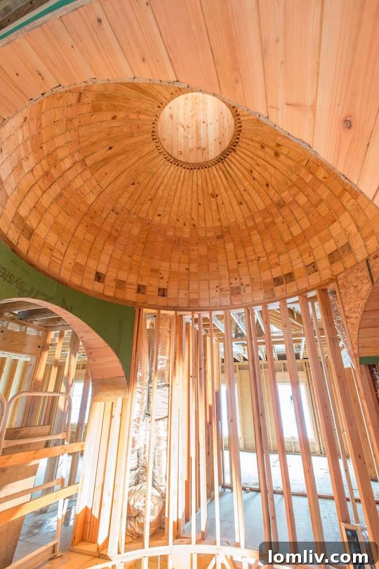 Framed dome ceiling in a custom luxury home by Bella Custom Homes