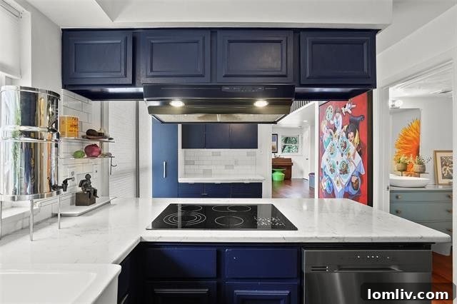 Another view of the home's meticulously crafted interior, highlighting integrated artistic elements.