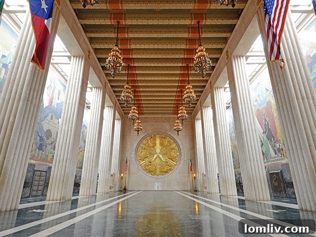 The iconic Hall of State, a masterpiece of Art Deco architecture in Fair Park