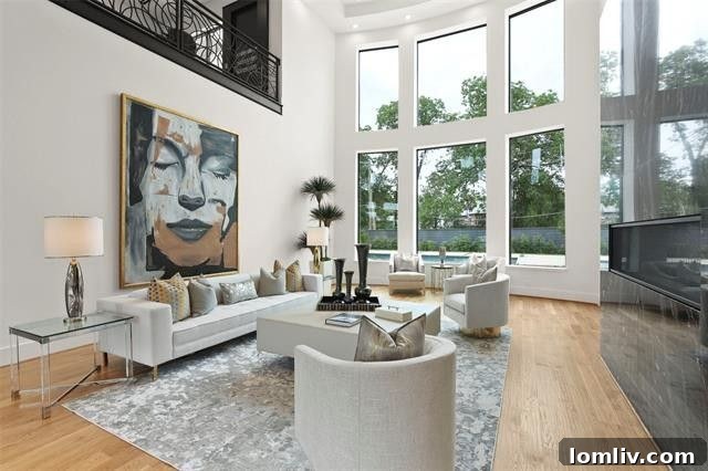 Modern luxury home exterior with clean lines and large windows