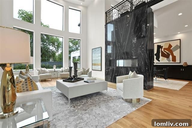 Spacious, light-filled living area with contemporary furnishings