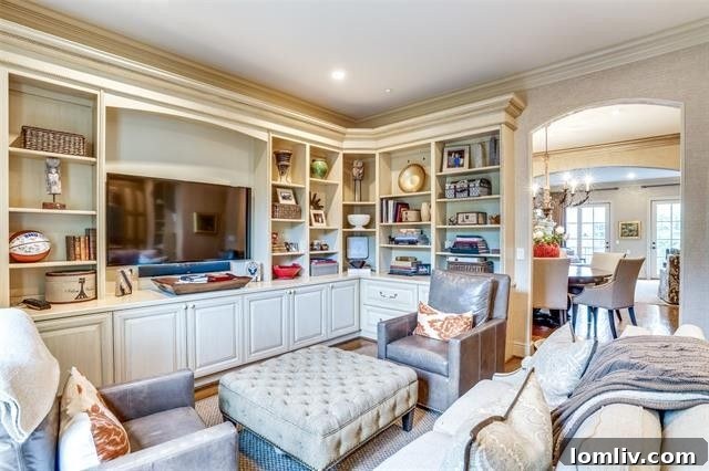 Bright and spacious living room with a wood-burning fireplace and large windows