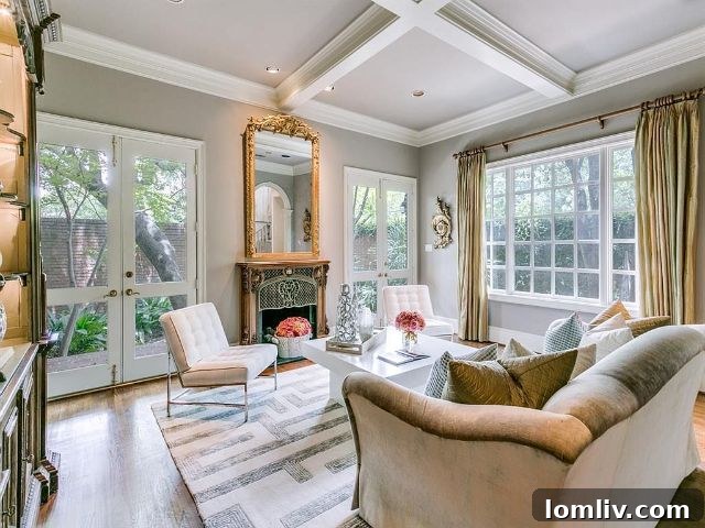 Bright Living Room with Large Windows in Dallas Townhome