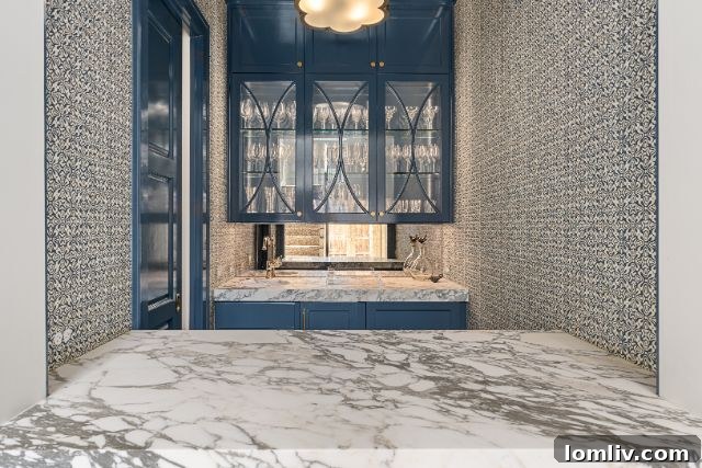 Belclaire's Radiant French Charm 4 Living Area with Cool Blue Hues and Stylish Decor at 4536 Belclaire Avenue