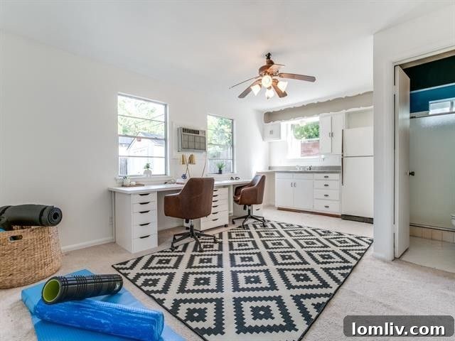 Well-appointed guest quarters bathroom, featuring modern fixtures and a clean design.