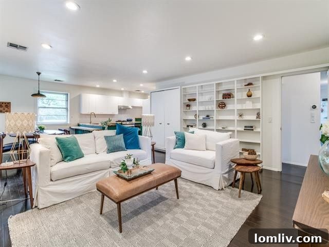 Bright and airy interior living room, featuring tasteful decor and abundant natural light streaming in.