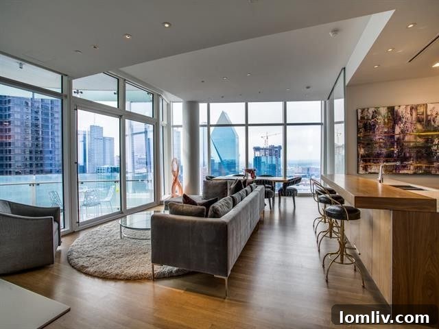 Experience Museum Tower Living: Turnkey Leases 5 Elegant kitchen and dining area in Museum Tower condo