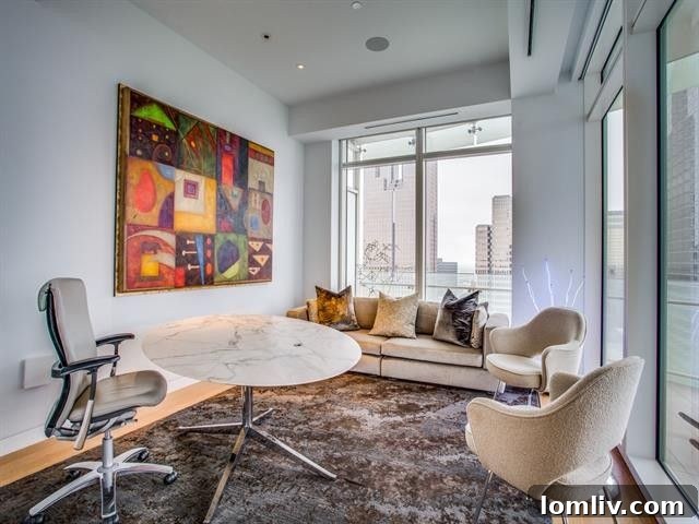 Experience Museum Tower Living: Turnkey Leases 7 Luxury bedroom with large windows overlooking city