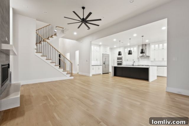 Sophisticated living room with high ceilings and tasteful decor