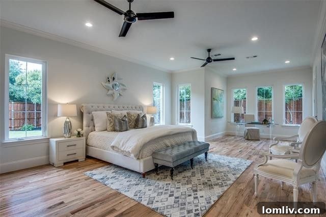 Bright Bedroom with Large Window and Elegant Furnishings