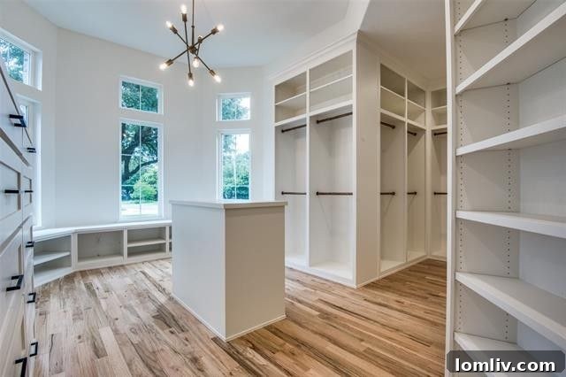 The fantastic and enormous primary closet in 11005 Lawnhaven