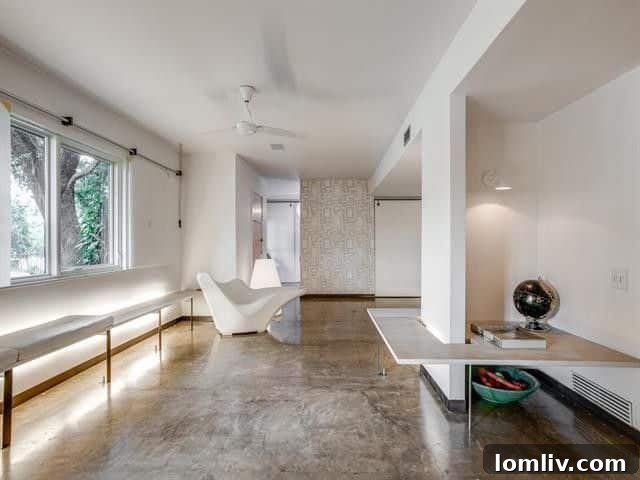 Leading Lighting Designer Tully Weiss' Lakewood Home Hits the Market 6 L-shaped living space with versatile layout and clean design