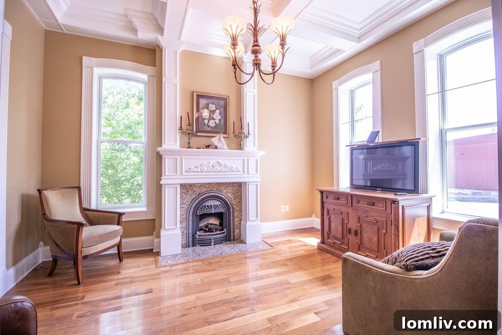 Elegant living room with original architectural details and modern updates