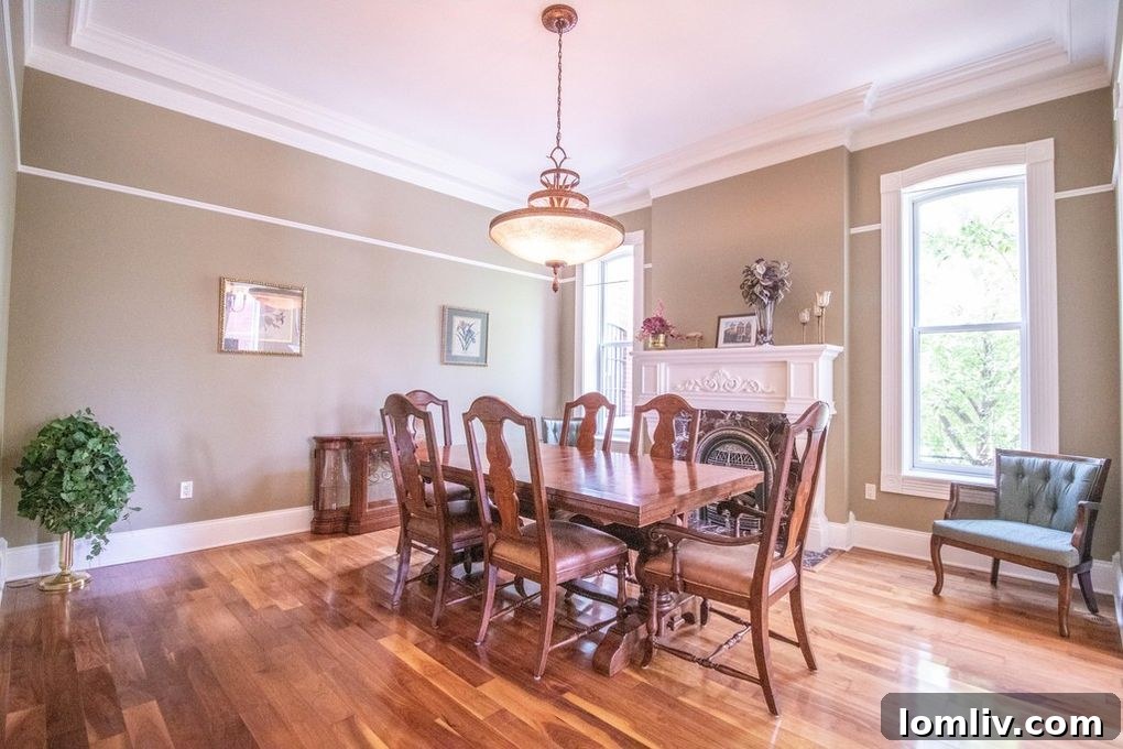 Beautifully maintained fireplace, a central feature of the home