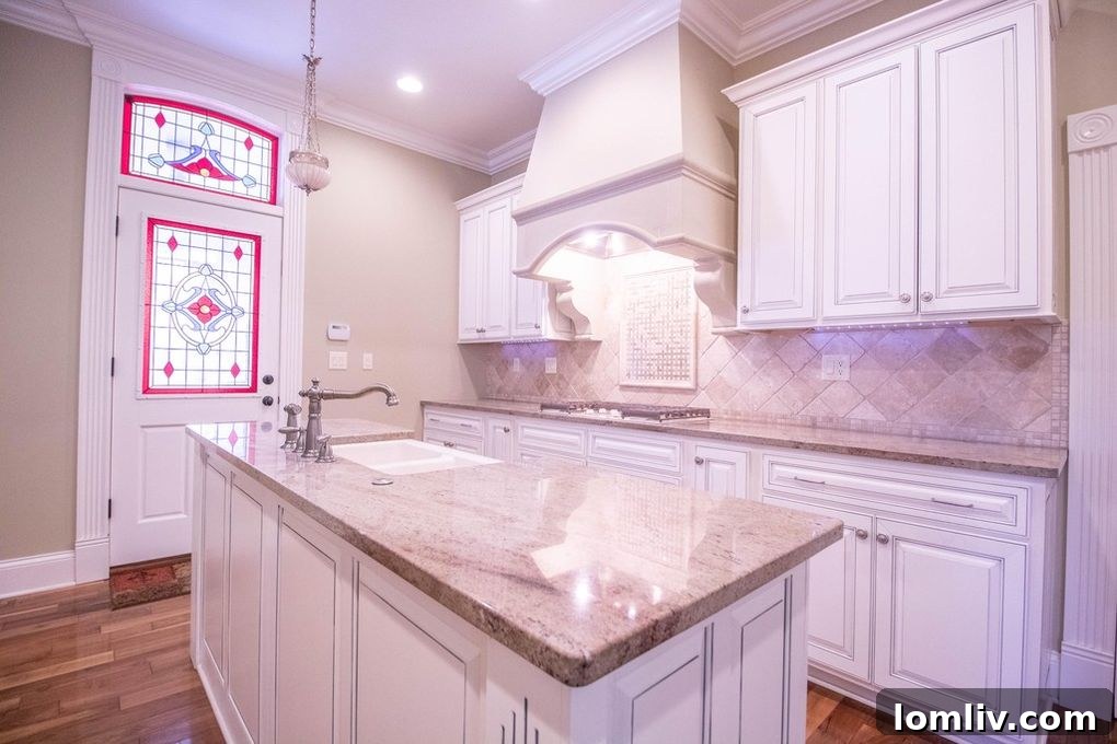Modern and spacious kitchen, harmonizing with the home's historical character