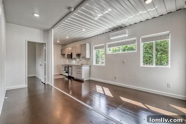 Contemporary kitchen with stainless steel appliances and granite countertops