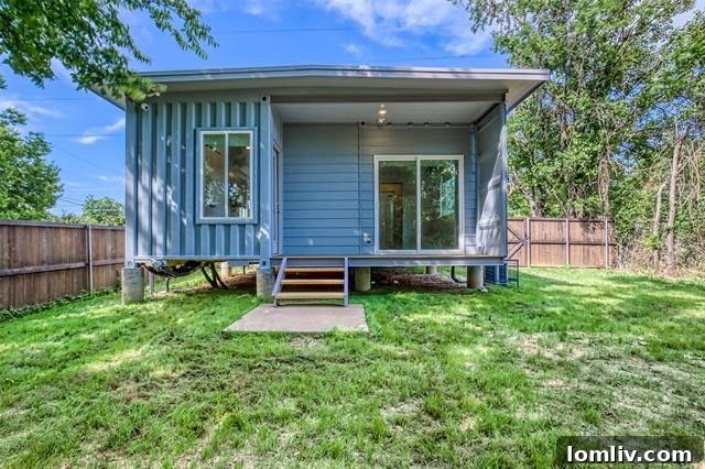 Inviting interior living space of the container home