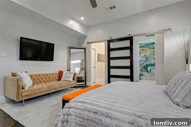 Modern Bathroom with Rain Shower in Luxury Dallas Residence