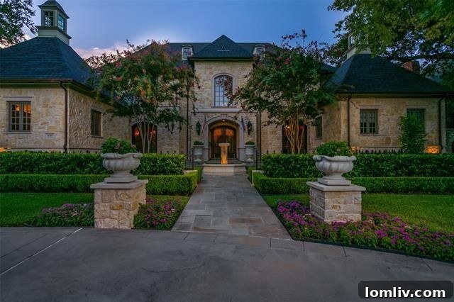 Front exterior of 4307 Beechwood Lane, a luxury estate in Dallas