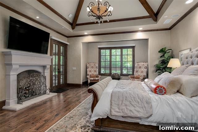 Luxurious primary bathroom with dual vanities
