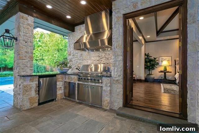 Expansive, lush green backyard of the estate