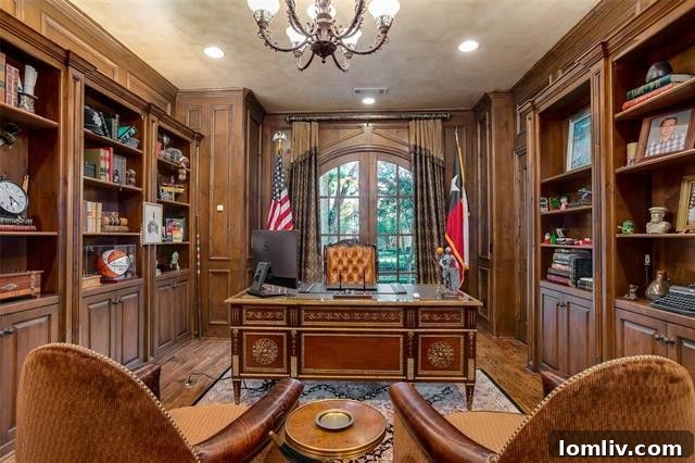 Elegant formal dining room with Venetian plaster walls
