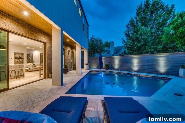 Modern Swimming Pool and Outdoor Living Space - Bluffview Home