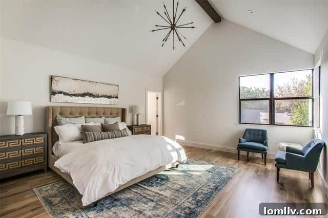 Luxurious Primary Bedroom - Bluffview Contemporary Home