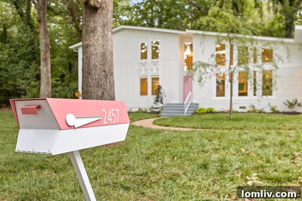 Atomic Ranch Style Mailbox Matching Pink Door
