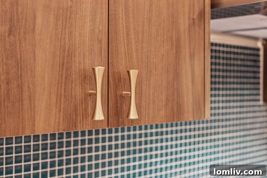 Midcentury Modern Kitchen Design with Vintage Hardware