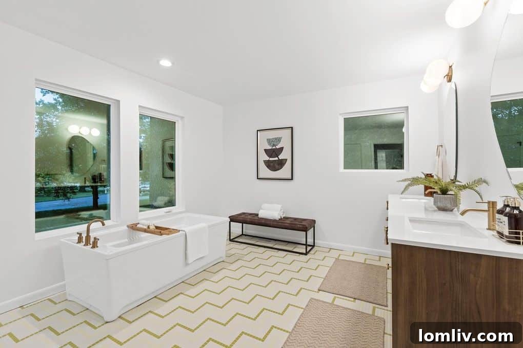 Midcentury Modern Master Bathroom Tile Work