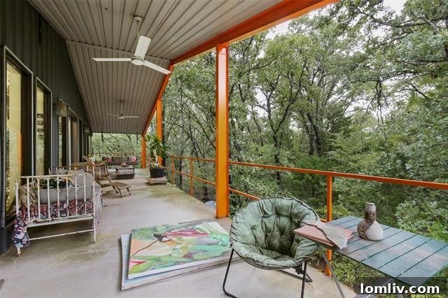 Panoramic view of the private pond and expansive landscape