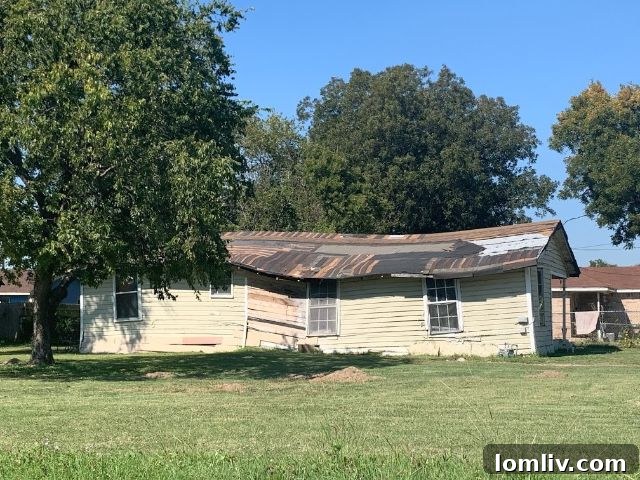 A humorous image depicting a house in extreme disrepair with many visible problems, emphasizing that a bad house can always be worse without an inspection.