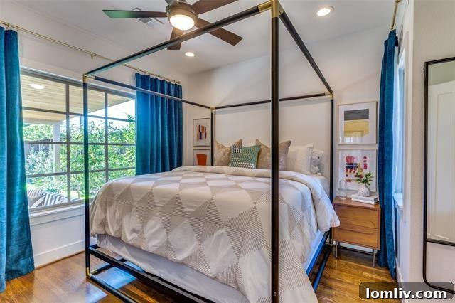 Cozy bedroom with ample natural light in Dallas home